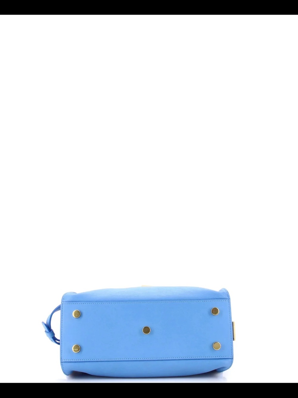 Saint Laurent Blue Leather Shoulder Bag with Gold YSL Logo cabas baby - Picture 4 of 7
